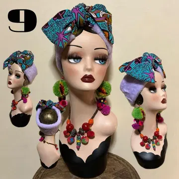 퍼 아프리칸 리본 헤어 터번 헤어밴드