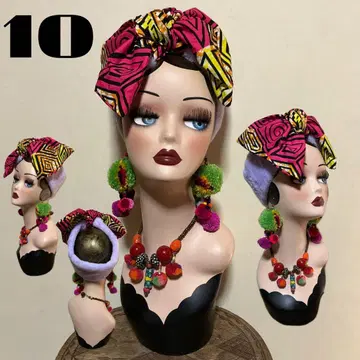 퍼 아프리칸 리본 헤어 터번 헤어밴드