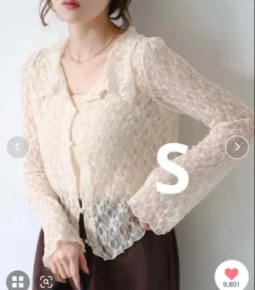 카스타네 카라 레이스 풀오버 아이보리 S