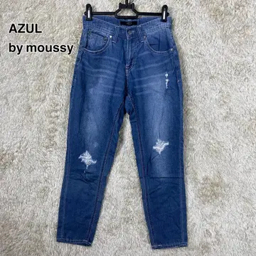 AZUL bymoussy 데미지 스키니 데님 청바지 블루 여성용