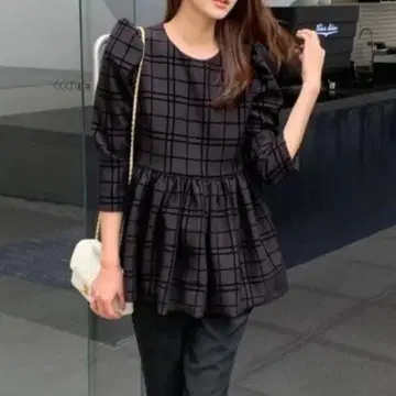 새상품급! 벌스데이 바쉬 CHER PLAID PUFF FRILL TOPS