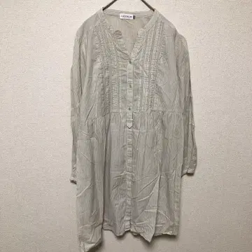 [ LEPSIM ] (L) 코튼 100% 스트라이프 튜닉 셔츠/롱 기장