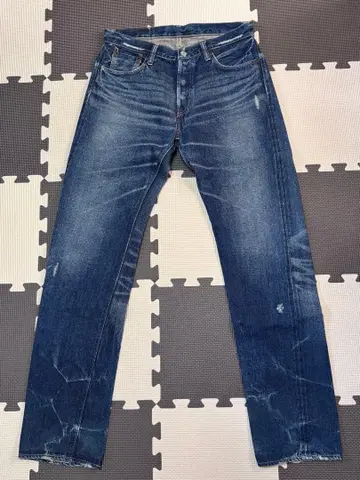 JOHNBULL 젬블 유즈드 가공 데님 체인 스티치