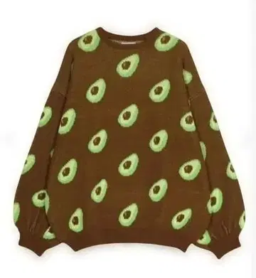 푸뉴즈 후드 총무늬 니트 아보카도 브라운 사이즈 4