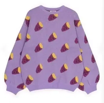 푸뉴즈 후드 총무늬 니트 퍼플 고구마 사이즈 4 미사용 새상품