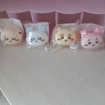 치이카와 (먼작귀) 얼굴 미니 실리콘 파우치 4개 카니 모몽가 시사 랏코