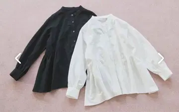 북유럽 생활 잡화점  사이드 개더 블라우스 화이트