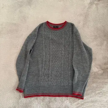 츠키노와 빨간색 라인 니트 와플리쉬 와플