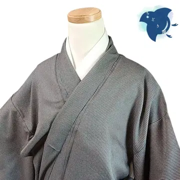 C10 치도리야 기모노 코몬 워셔블 기모노 화학 섬유 줄무늬 그린