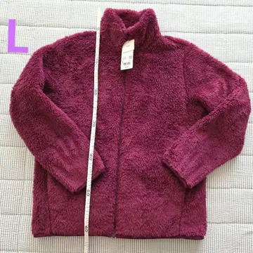 L 퍼 플리스 풀 지퍼 자켓 미사용 새상품 퍼플 보라색 유니클로