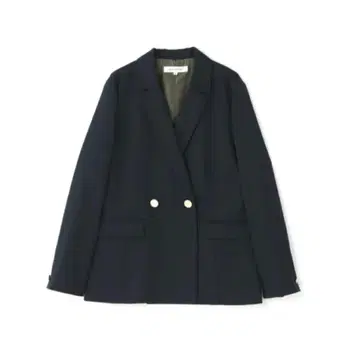 네이비 더블 버튼 테일러드 자켓