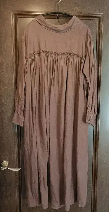 원피스 린넨 100% MashuKashu 롱 원피스 브라운