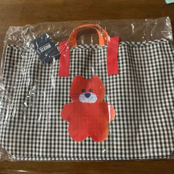 breeze x mojojojo 체크 무늬 토트백