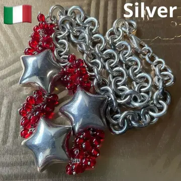 이탈리아제 실버 목걸이 각인 있음 빅 사이즈 앤티크 체인