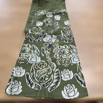 인도 면 꽃무늬 그린 롱 랩 스커트 85 x 270cm