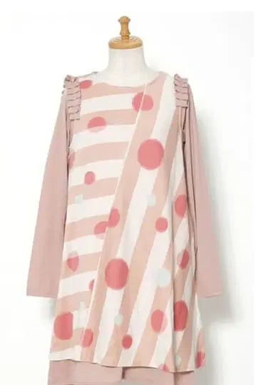 미사용 아즈나우아즈 오라카 17호 도트 무늬 튜닉 원피스