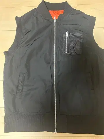 블랙 MA-1 베스트 자켓