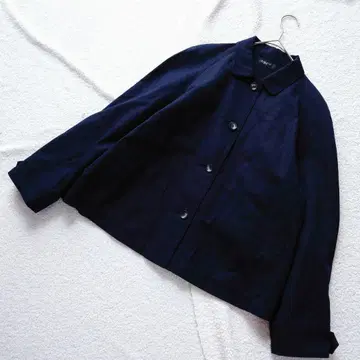 새상품급 북유럽, 코다와리 옷깃의 숏 기장 코트 린넨