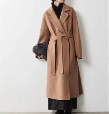 니센 시크 스타일 빅 사이즈 허리 벨트 포함 롱 코트