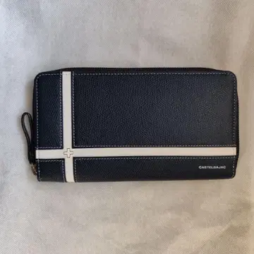 CASTELBAJAC 네이비 가죽 장지갑