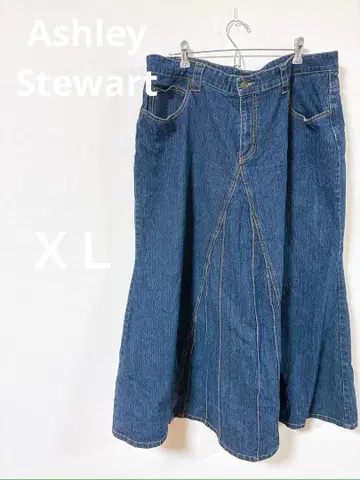 새상품급 Ashley Stewart [ XL ] 데님 플레어 스커트