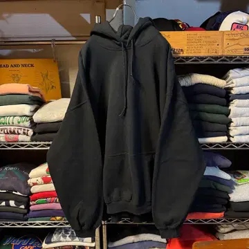 Y2K GILDAN (초기) 후드 맨투맨 블랙 빅 실루엣