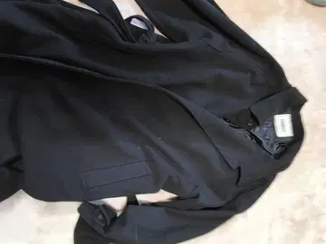 ADAMASTE 블랙 롱 코트 벨트 포함