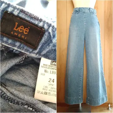 LEE x AMERI 콜라보 데님 24 와이드 배기 팬츠