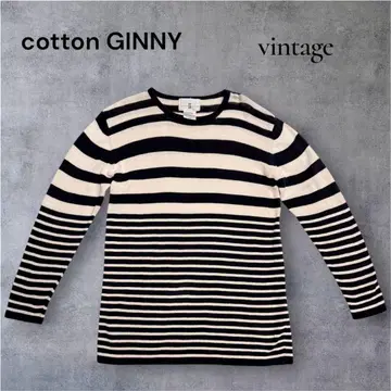 [ Cotton Ginny ] 코튼 보더 니트 스웨터 90s 튜닉