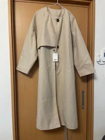 moment플러스 베이지 벨트 롱 코트 M 미사용 새상품