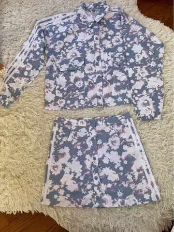 아디다스 오리지널 스커트 셋업 올 패턴 꽃무늬