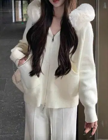 shein 퍼 집업 후드티 애프리콧