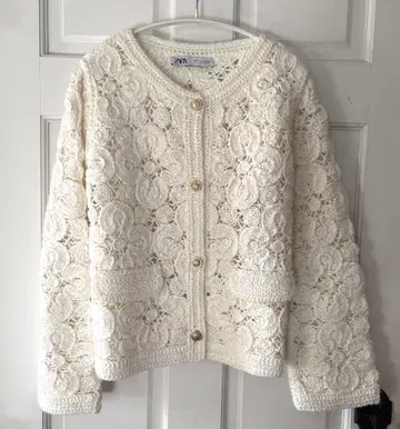 ZARA 마크라메 니트 가디건