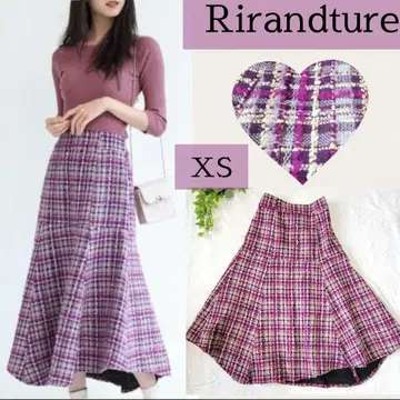 리랜드트루 트위드 롱 스커트 플레어 미인백화 체크