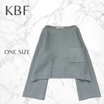 KBF 숏 기장 크롭 보트넥 프론트 포켓 니트