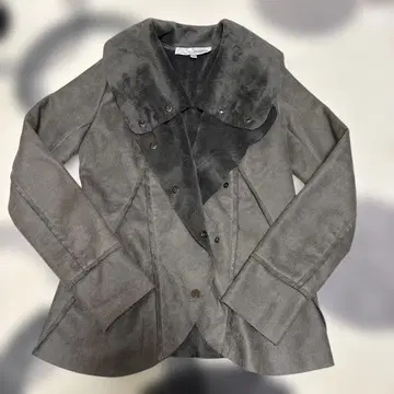 milla 그레이 더블 브레스트 페이크 무스탕 자켓 S