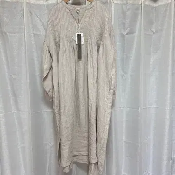 08맵 린넨 100% 퍼프 슬리브 원피스 긴팔