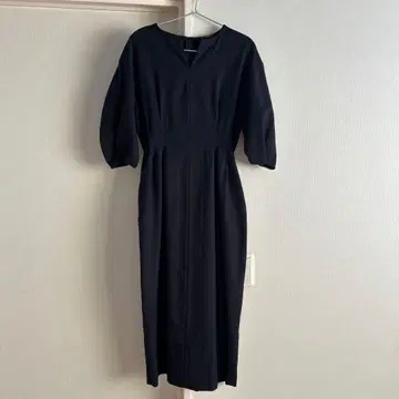 VERMEIL par iena 트윌 허리 쉐이프 퍼프 슬리브 원피스