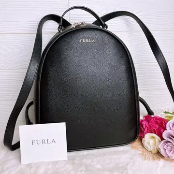컨디션 최상 FURLA 훌라 백팩 가죽 블랙