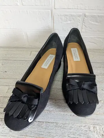 새상품급 매킨토시 철학 태슬 펌프스 블랙 23cm 리본