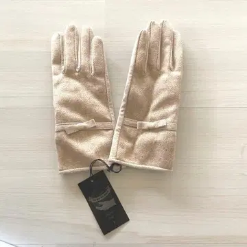 미사용 새상품 세르지오 데 로사 베이지 장갑 울 천연 가죽 이탈리아제