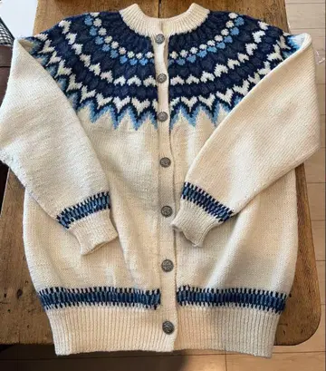 DALE of Norway 가디건 긴팔 아이보리 네이비