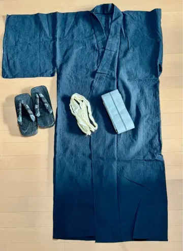 네이비 유카타 세트 M 사이즈