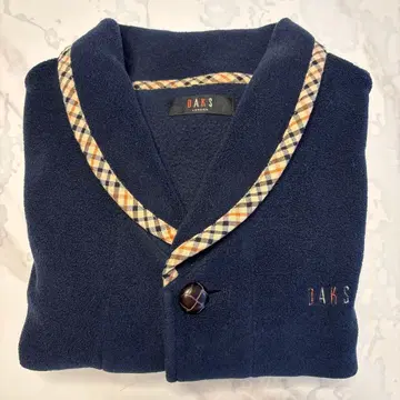 일본제 DAKS 플리스 어깨 보호대 룸웨어 가운 네이비 117