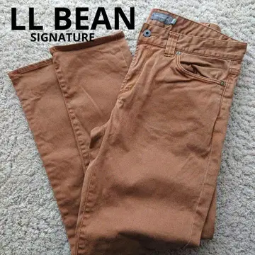 LLBean 슬림 스트레이트 브라운 팬츠 남성용 33 청바지 브라운