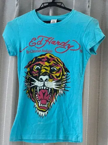Ed Hardy 호랑이 프린트 T셔츠 스카이블루