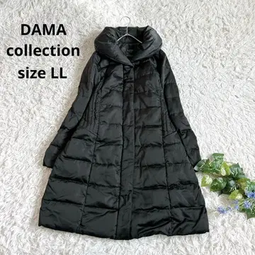 새상품급 더마 컬렉션 롱 다운 코트 여배우 옷깃 블랙 빅 사이즈 LL