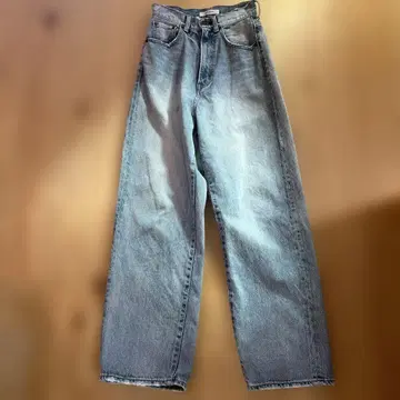 와이드 레그 데님 팬츠 연한 블루