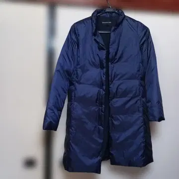 mizuiroind 네이비 쁘띠 칼라 경량 다운 코트 롱