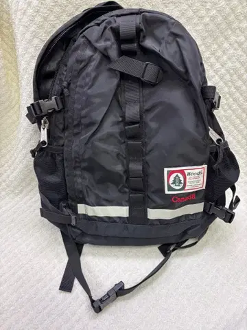 미사용 Woods Canada 우즈 캐나다 블랙 백팩 리플렉터 부착